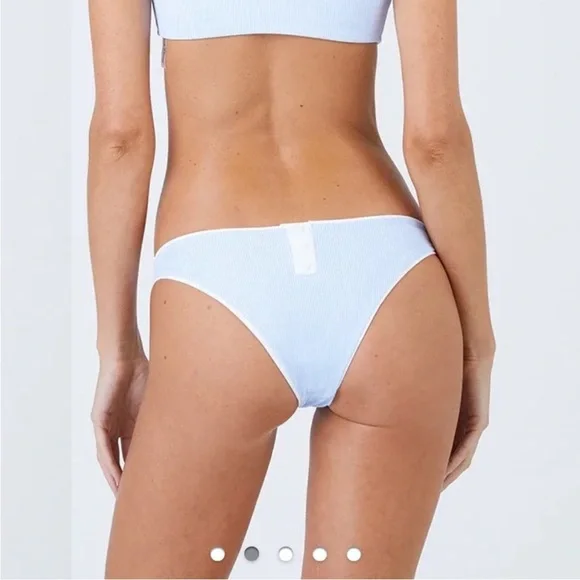 Beach Bunny Stephanie light blue stripe bikini bottom